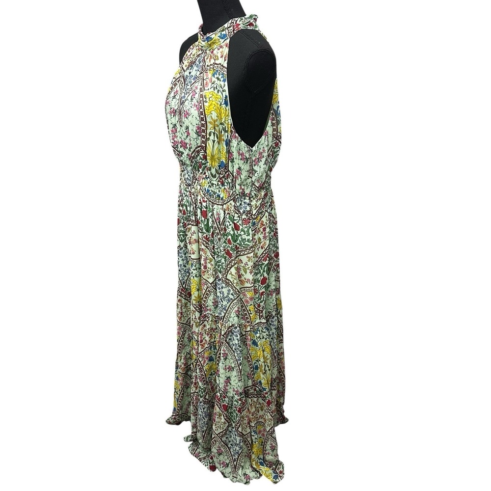 Anthropologie The Somerset Halter Maxi Dress Size XL Green Floral Smocked Tiered - Picture 4 of 14